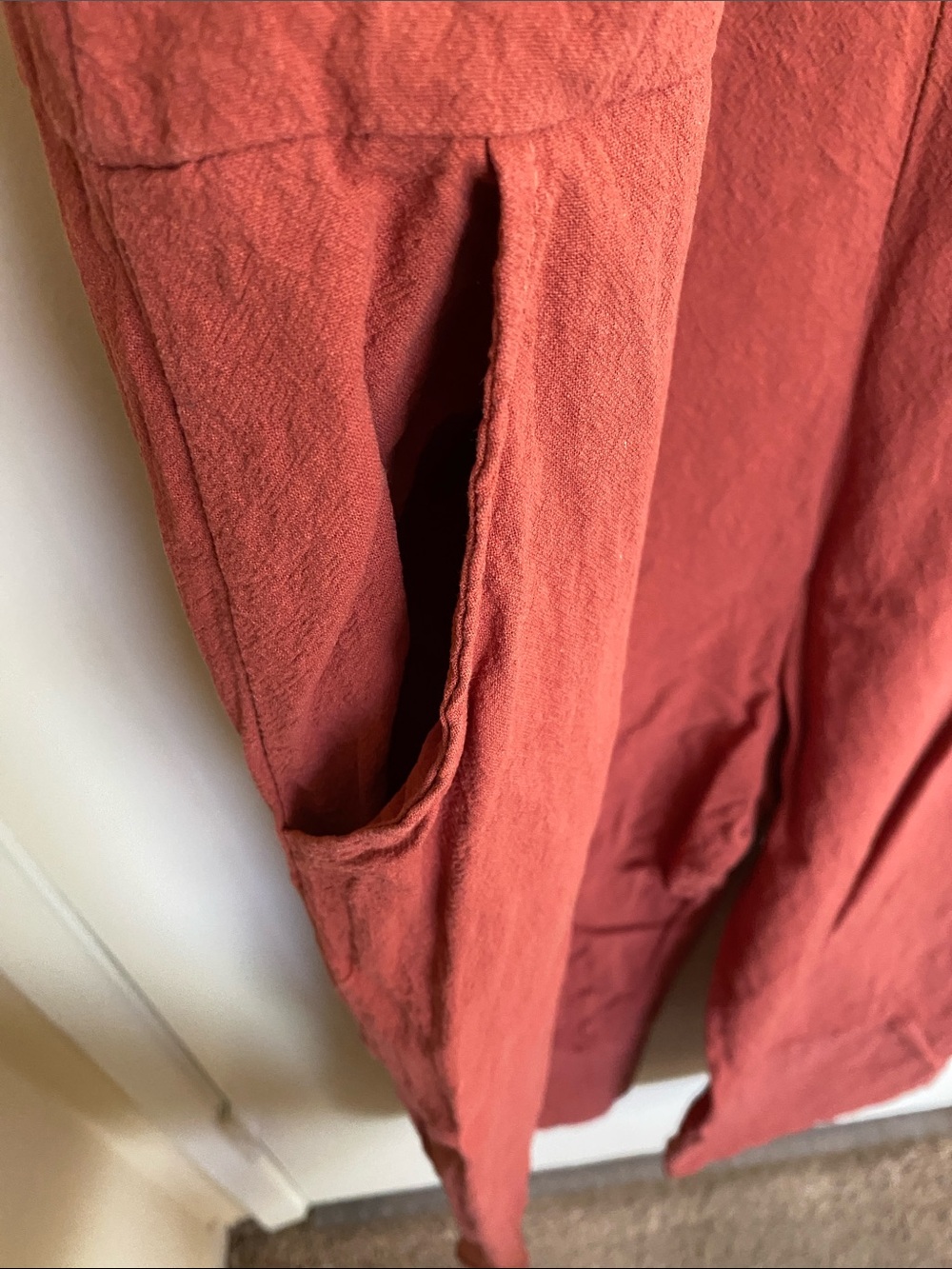 Rust Red Cotton Overalls - Picture 6 of 8